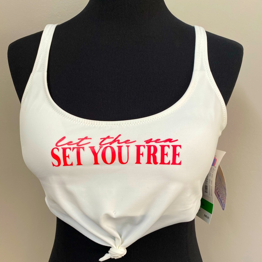 Coco Rave White Swimsuit Top Large - Picture 5 of 5
